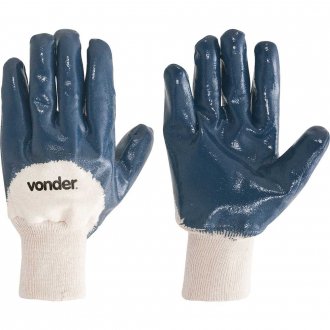 Luva de malha com borracha nitr�lica, cor azul, tamanho 10, MNV 0001 VONDER