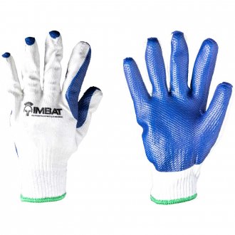 Luva de malha com l�tex vulcanizado, cor azul, tamanho 10, IMBAT