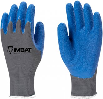 Luva de malha com revestimento de l�tex azul, tamanho 8-M, LV-A-BLAZ IMBAT