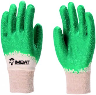 Luva de malha com revestimento de l�tex verde, tamanho 8-M, LV-S-BLV IMBAT