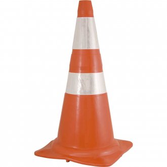 Cone de sinaliza��o com 75 cm, branco e laranja, padr�o ABNT PLASTCOR