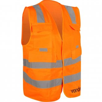 Colete refletivo tipo blus�o, com bolso, laranja, CV 107 VONDER