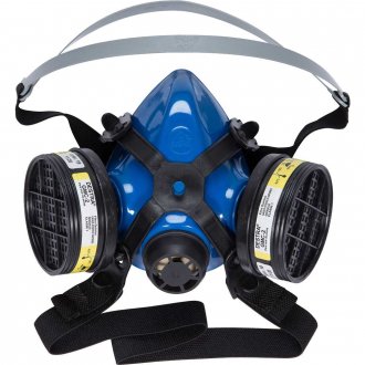 Respirador semifacial com 2 cartuchos para vapores org�nicos e gases �cidos, azul, MIG22-VO/GA DESTRA