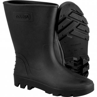 Bota de PVC preta, cano m�dio, sem forro, 40, NOVE54