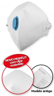 Respirador dobr�vel, semifacial, sem carv�o ativado, com v�lvula, PFF2, RDV 2202, branco, VONDER