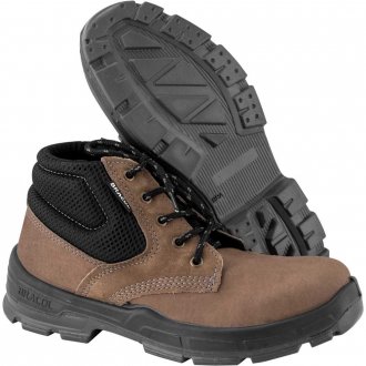 Botina couro nobuck, n� 45, com cadar�o, Titanium, BRACOL
