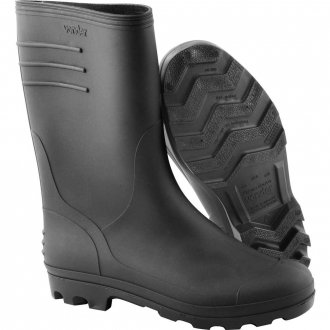 Bota de PVC preta, cano m�dio, com forro, 38, VONDER