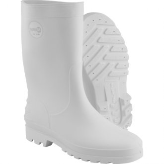 Bota de PVC branca, cano m�dio, sem forro, 37/38, NOVE54