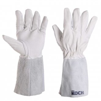 Luva de vaqueta soldador, 9 cm, com refor�o, KOCH