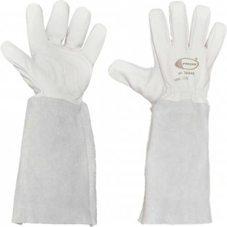 Luva vaqueta para solda arg�nio, punho raspa, 15 cm, 1-29, PROCIPA