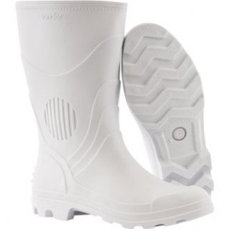 Bota de PVC branca, cano m�dio, sem forro, 45, VONDER