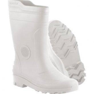 Bota de PVC branca, cano m�dio, sem forro, 39, VONDER PLUS