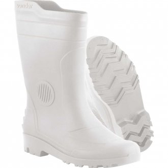Bota de PVC branca, cano m�dio, com forro, 40, VONDER PLUS