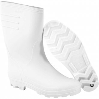 Bota de PVC branca, cano m�dio, com forro, 38, VONDER