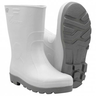 Bota Overtech de EVA, 39, sem forro, cano curto, branca com solado cinza, BEPCC02 VULCABRAS