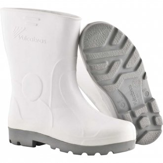 Bota Overtech de EVA, 36/37, sem forro, cano curto, branca com solado cinza, BEPCC02 VULCABRAS