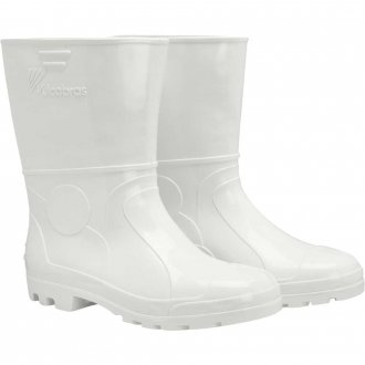 Bota de PVC branca, cano curto, sem forro, 38, VULCABRAS