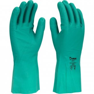 Luva nitr�lica, verde, com forro, palma antiderrapante, tamanho 9 (G), LV-NVF-9 IMBAT