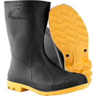 Bota de PVC preta e amarela, tamanho 40, cano m�dio, sem forro, BPCC30 VULCABRAS