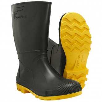 Bota de PVC preta e amarela, tamanho 34/35, cano m�dio, sem forro, BPCC30 VULCABRAS