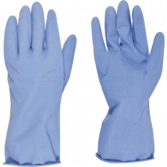 Luva de l�tex pequena, cor azul, com forro, NOVE54