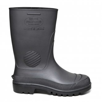 Bota de PVC preta, cano m�dio, sem forro, 40 SUPERMAX CCP 501 SF, CALFOR