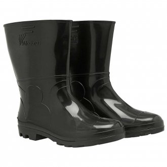 Bota de PVC preta, cano curto, com forro, 38, VULCABRAS