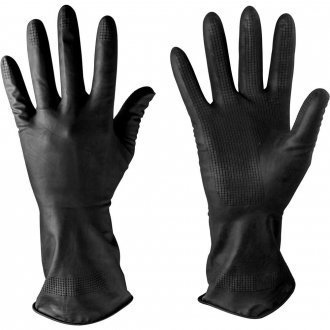 Luva de l�tex, tamanho XG, 32 cent�metros, cor preta, antiderrapante, com forro, IMBAT