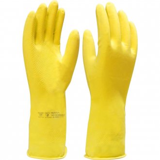 Luva de l�tex, tamanho 10 (XG), cor amarela, antiderrapante, Verniz Silver, LV-LAVS-10 IMBAT
