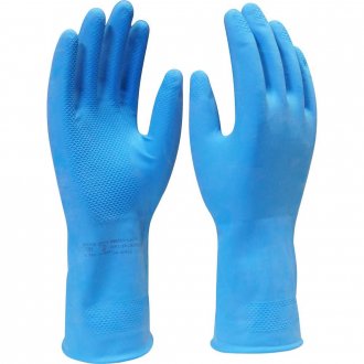 Luva de l�tex, tamanho 7 (P), cor azul, antiderrapante, Verniz Silver, LV-LAZVS-7 IMBAT