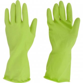 Luva de l�tex, tamanho G, cor verde, antiderrapante, com forro, modelo Top, SANRO