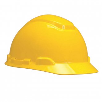 Capacete amarelo, suspens�o com ajuste f�cil e jugular de tecido, aba frontal, H 700, 3M