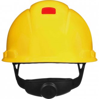 Capacete aba frontal amarelo, com catraca, H-702, HB004732424, 3M