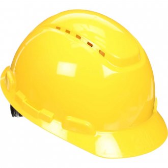Capacete aba frontal ventilado, amarelo, com catraca, H-702, HB004726855, 3M