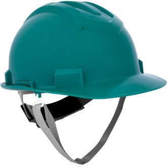 Capacete aba frontal, verde, com jugular e suspens�o com catraca, VONDER PLUS