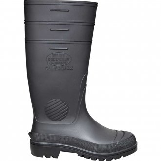 Bota de PVC preta, cano extra longo, sem forro, 42, SUPERMAX  CELSF 503, C ALFOR