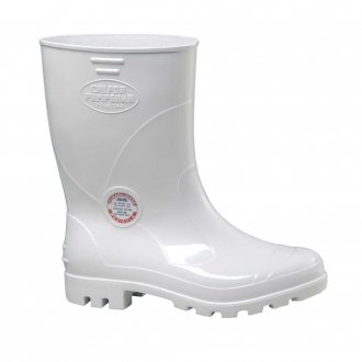 Bota de PVC branca, cano m�dio, com forro, 38, MAXISOLA CCBP3, CALFOR