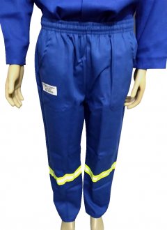 Cal�a de seguran�a para eletricista, azul com faixa refletiva verde, tamanho G, 9439, UNIFORMANN