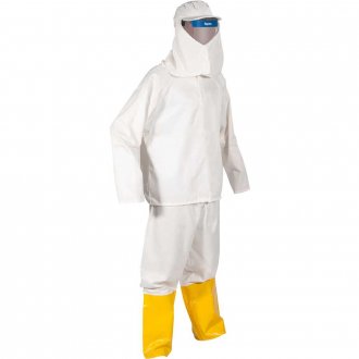 Conjunto de prote��o para aplica��o de defensivo agr�cola, 50 lavagens, sem avental, com viseira, flash REPTEC