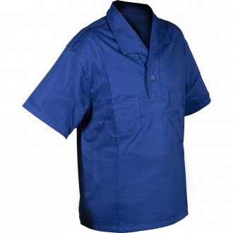 Camisa brim azul, manga curta, tamanho GG, 58, sem bot�o, SANTANENSE UNILEVE WICO