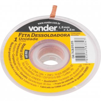 Fita malha dessoldadora 1,5 mm x 1,5 m,VONDER