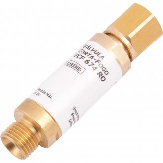 V�lvula seca corta-chama para regulador, Oxig�nio, VCF 674 RO VONDER