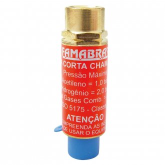 V�lvula seca corta-chama para regulador, Acetileno, descart�vel, FSVG/R FAMABRAS