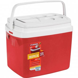 Caixa t�rmica tropical, 32 litros, vermelha, SOPRANO