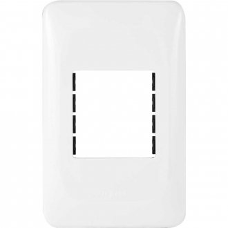 Placa de acabamento com suporte, 2 postos, 4 x 2