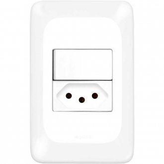 Conjunto com 1 interruptor paralelo e 1 tomada 2P+T, 10 A, LGX202, PIAL POP