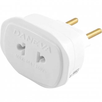Plugue adaptador 2P universal, branco, 1658 DANEVA