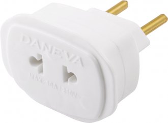 Plugue adaptador 2P universal branco, 1659 DANEVA
