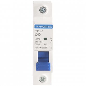Mini disjuntor 1 polo, 40 A, 6 kA, TDJ6, 58011139 TRAMONTINA ELETRIK