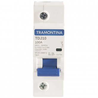 Mini disjuntor 1 polo, 100 A, 10 kA, TDJ10, 58011145 TRAMONTINA ELETRIK